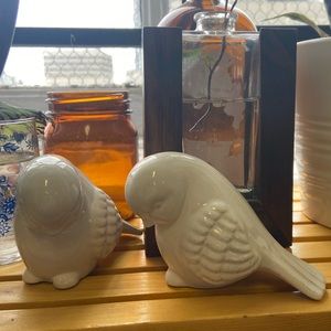 Bouclair white ceramic birds.